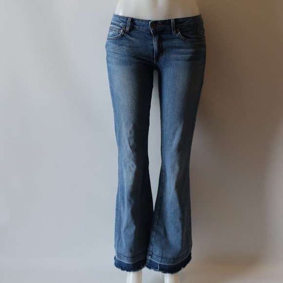 RICH & SKINNY BLUE UNFINISHED HEM FLARE JEANS 27 * - Picture 1 of 8